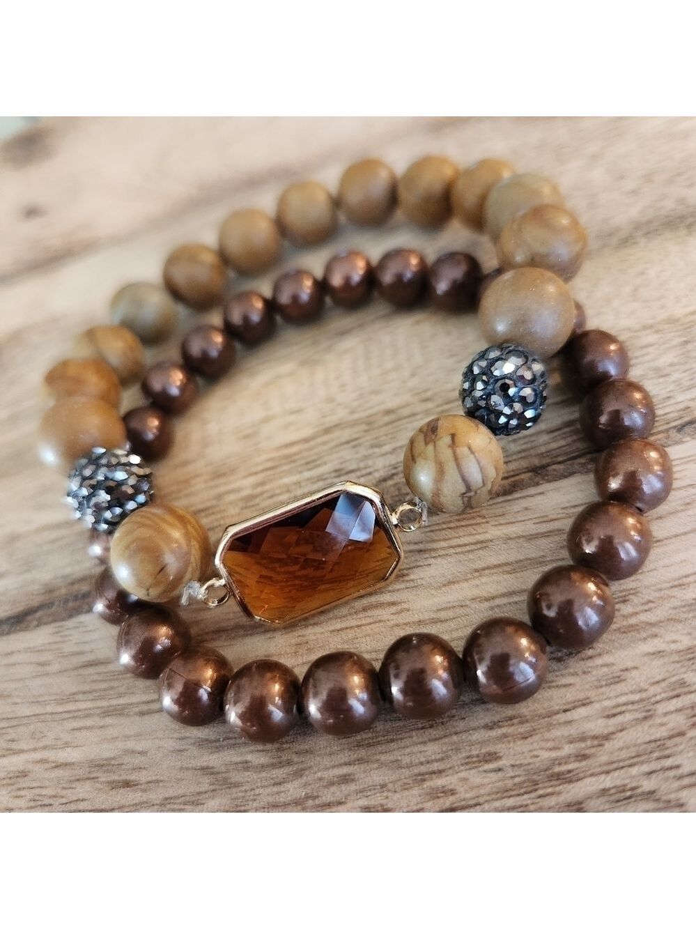 2 PEICE BEADED BRACELET SET